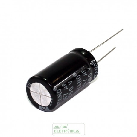 Capacitor eletrolítico 47uf x 250v 105º