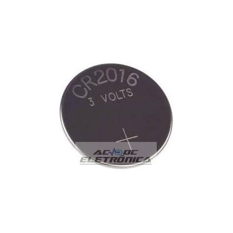 Bateria botão 3V CR2016 70mAh lithium