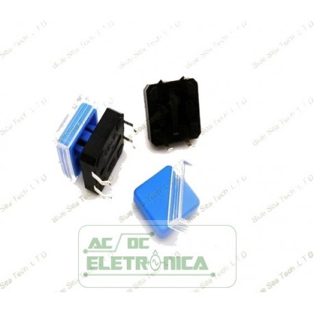 Chave tactil 12x12x7,3mm c/capa azul