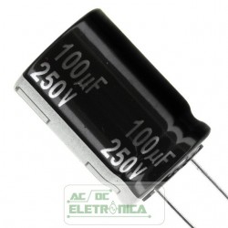 Capacitor eletrolítico 100uf x 250v 105º