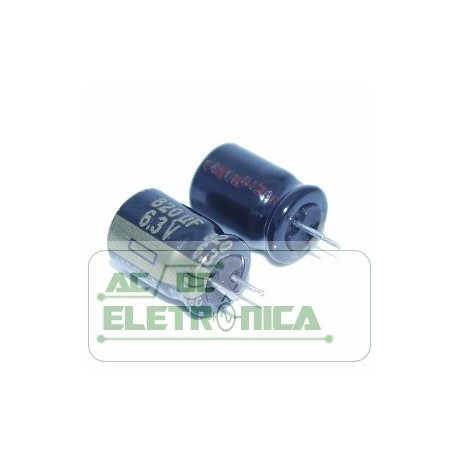 Capacitor eletrolítico 820uf x 6,3v 105º