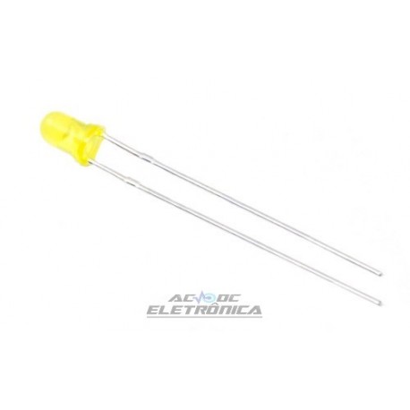 Led 3mm amarelo difuso 800mcd