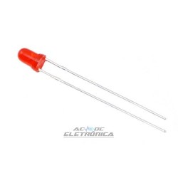 Led 3mm vermelho difuso 800mcd