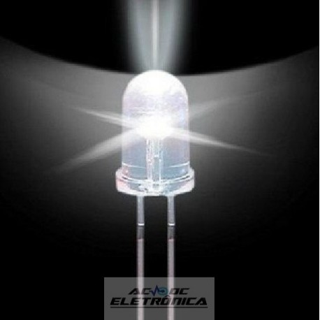 Led 3mm branco alto brilho 8000mcd