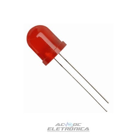 Led 10mm vermelho difuso 800mcd