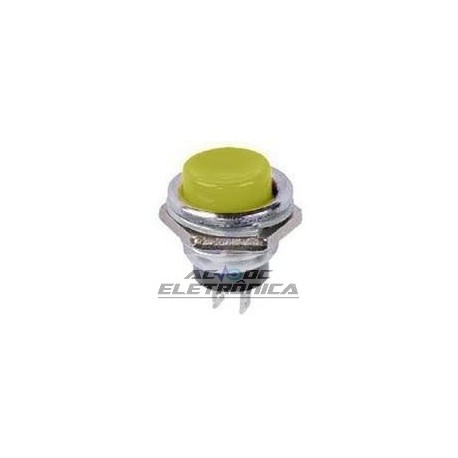 Chave push button DS-212 amarelo - Sem trava