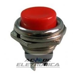 Chave push button DS-212 vermelho - Sem trava