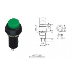 Chave push button PBS11A verde com trava