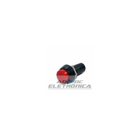 Chave push button PBS11A vermelho com trava