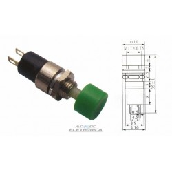 Chave push button DS-323 verde NA