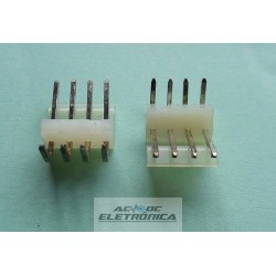 Conector KK 4 vias macho 3,96mm 90º 396104WR Excon