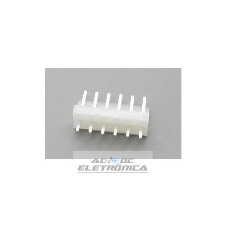 Conector KK 6 vias macho 3,96mm 180º 396106WV