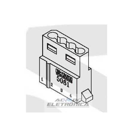 Conector 4 vias macho fonte cpu 508104HA