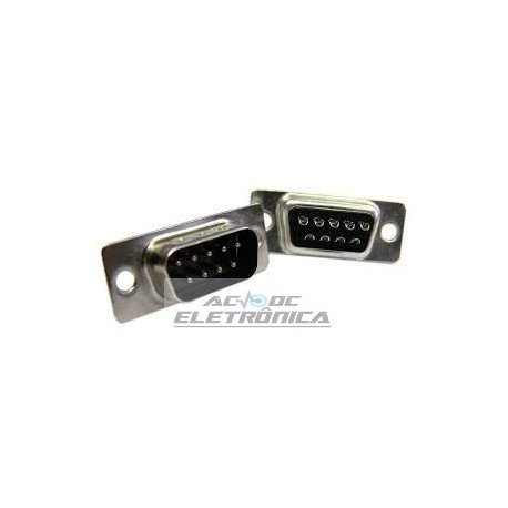 Conector DB9 macho solda fio