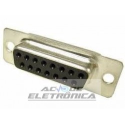 Conector DB15 femea solda fio