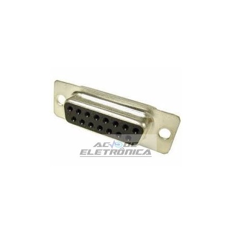 Conector DB15 femea solda fio