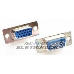 Conector DB15 vga femea solda fio