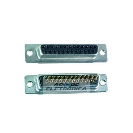 Conector DB25 femea solda fio