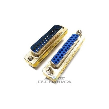 Conector adaptador DB25 machofemea emenda