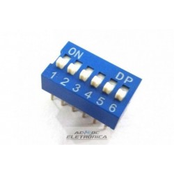 Chave dip switch 06 vias 180º