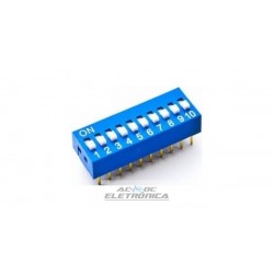 Chave dip switch 10 vias 180º