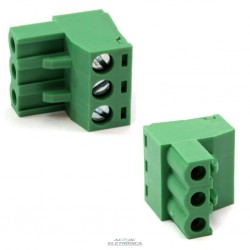 Conector AKZ950 03 vias 90º 5.08mm borne