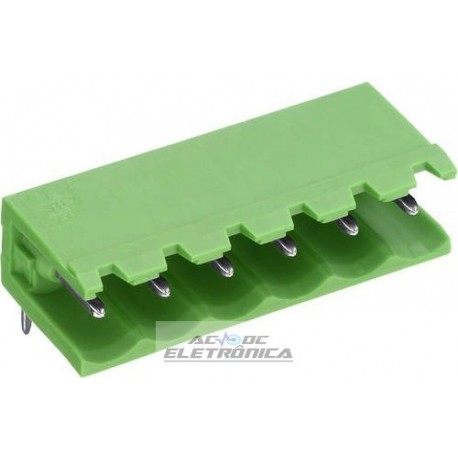 Conector STLZ950 06 vias 90º 5.08mm PCI (BR8MN1-06 KF2EDGR) Fabricante:Metaltex