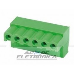 Conector AKZ950 06 vias 90º 5.08mm borne