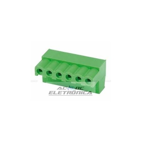 Conector AKZ950 06 vias 90º 5.08mm borne