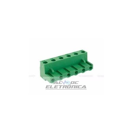 Conector AKZ960 06 vias 90º 7.62mm borne