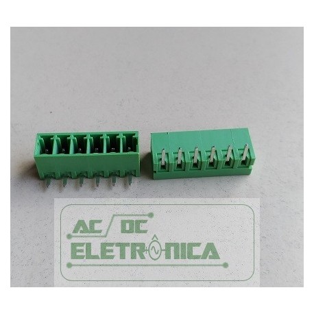 Conector 06 vias 3.50mm PCI 90º- GSP002RC-3.50-06p(ECH350R-3.50-06p)