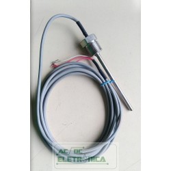 Sensor PT100 6mmx100mm 3 fios rosca 1/2´´ cabo 3MT - camtec