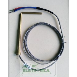 Sensor termopar tipo J 4,7mmx100mm 90º 2 fios cabo mola 1MT