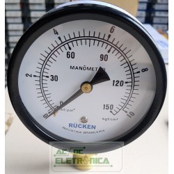 Manômetro analógico 100mm 0 ~ 150 kgf/cm² Rucken