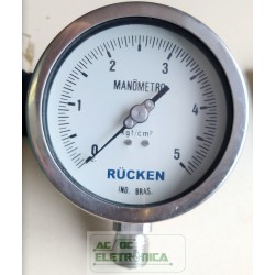 Manômetro analógico 100mm 0 ~ 5 kgf/cm² Rucken