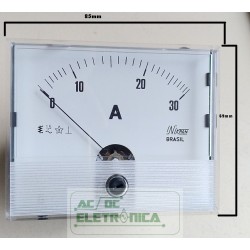 Amperímetro analógico 0 ~ 30A FA86 - 85x69mm