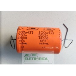 Capacitor eletrolitico 100uf 350v 85ºC axial siemens 25x39mm