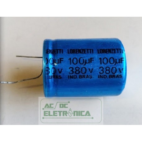Capacitor eletroitico 100uf 380v 85ºC 31x39mm