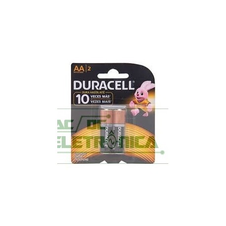 Pilha 1.5V AA Alcalina 15x50mm Duracell C/2