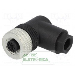 Conector circular 5 vias fêmea 90º elwika 5012 PG 9