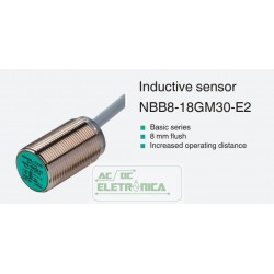 Sensor indutivo tubular 8mm 3 fios - NBB8-18GM30-E2 PEPPERL+FUCHS