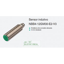 Sensor indutivo tubular 4mm 3 fios - NBB4-12GM30-E2-V3 PEPPERL+FUCHS
