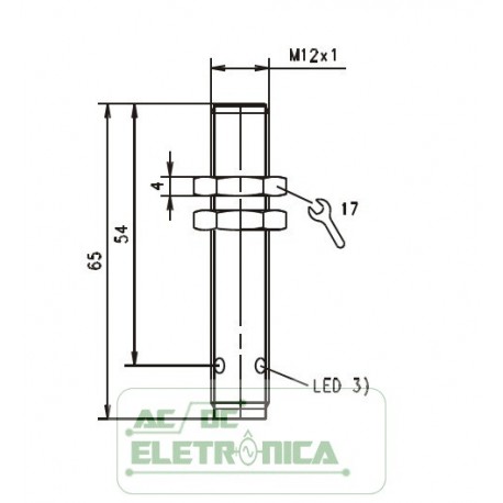 Sensor indutivo tubular 2mm 3 pinos conector - 3RG4012-3AB00-PF PEPPERL+FUCHS