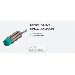 Sensor indutivo tubular 8mm 3 fios - NBN8-18GM50-E2 PEPPERL+FUCHS