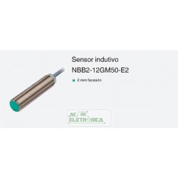 Sensor indutivo tubular 2mm 3 fios - NBB2-12GM50-E2 PEPPERL+FUCHS