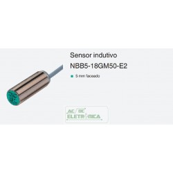 Sensor indutivo tubular 5mm 3 fios - NBB5-18GM50-E2 PEPPERL+FUCHS
