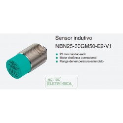 Sensor indutivo tubular 25mm 3 pinos- NBN25-30GM50-E2-V1 PEPPERL+FUCHS