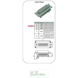 Tomada multipolar com terra femea 10 polos 16A 400v - Inserto fêmea TM10F