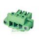 Conector 03 vias passo 7.62mm borne EC762VM c/ flange - DINKLE