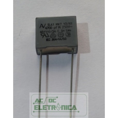 Capacitor polipropileno 4,7nf x 250v~ MKT y2/x1